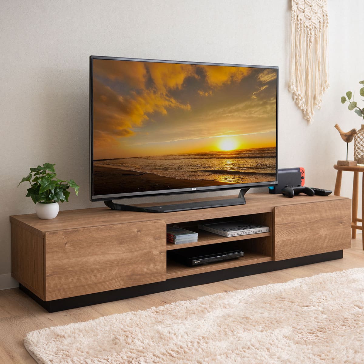 テレビボード テレビ台 幅115cm 幅152cm 幅176cm 24型~77型対応 背面収納スペース付き 低め ロータイプ ローボード 木目 ヴィンテージ 大型テレビ対応