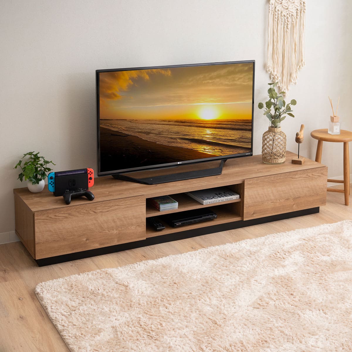 テレビボード テレビ台 幅115cm 幅152cm 幅176cm 24型~77型対応 背面収納スペース付き 低め ロータイプ ローボード 木目 ヴィンテージ 大型テレビ対応