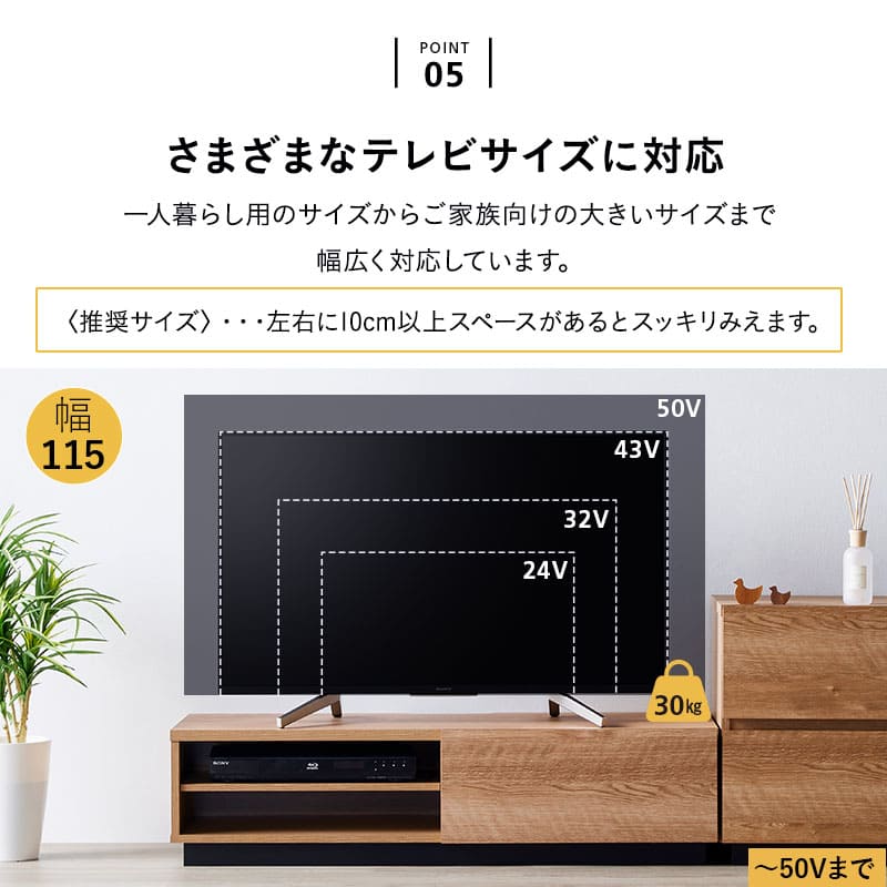 テレビボード テレビ台 幅115cm 幅152cm 幅176cm 24型~77型対応 背面収納スペース付き 低め ロータイプ ローボード 木目 ヴィンテージ 大型テレビ対応