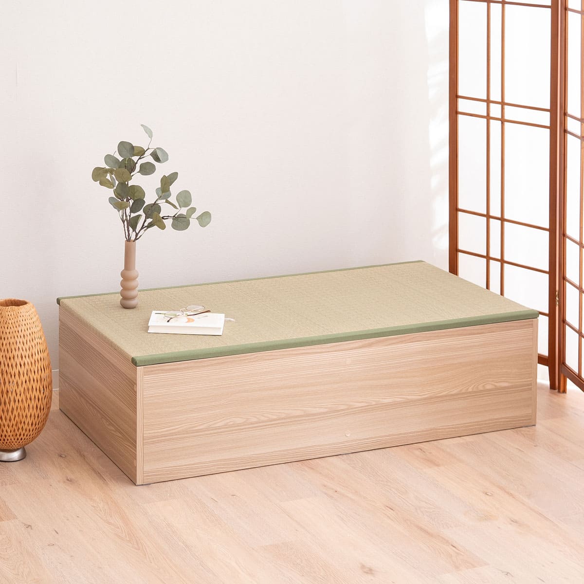 大容量 畳ユニット 幅60cm 幅120cm 長方形 正方形 天然い草 桐すのこ 畳収納ユニット ユニット畳 小上がり 高床式 置き畳 畳収納 スツール ボックス ベッド japandi 立川ショールーム体験可