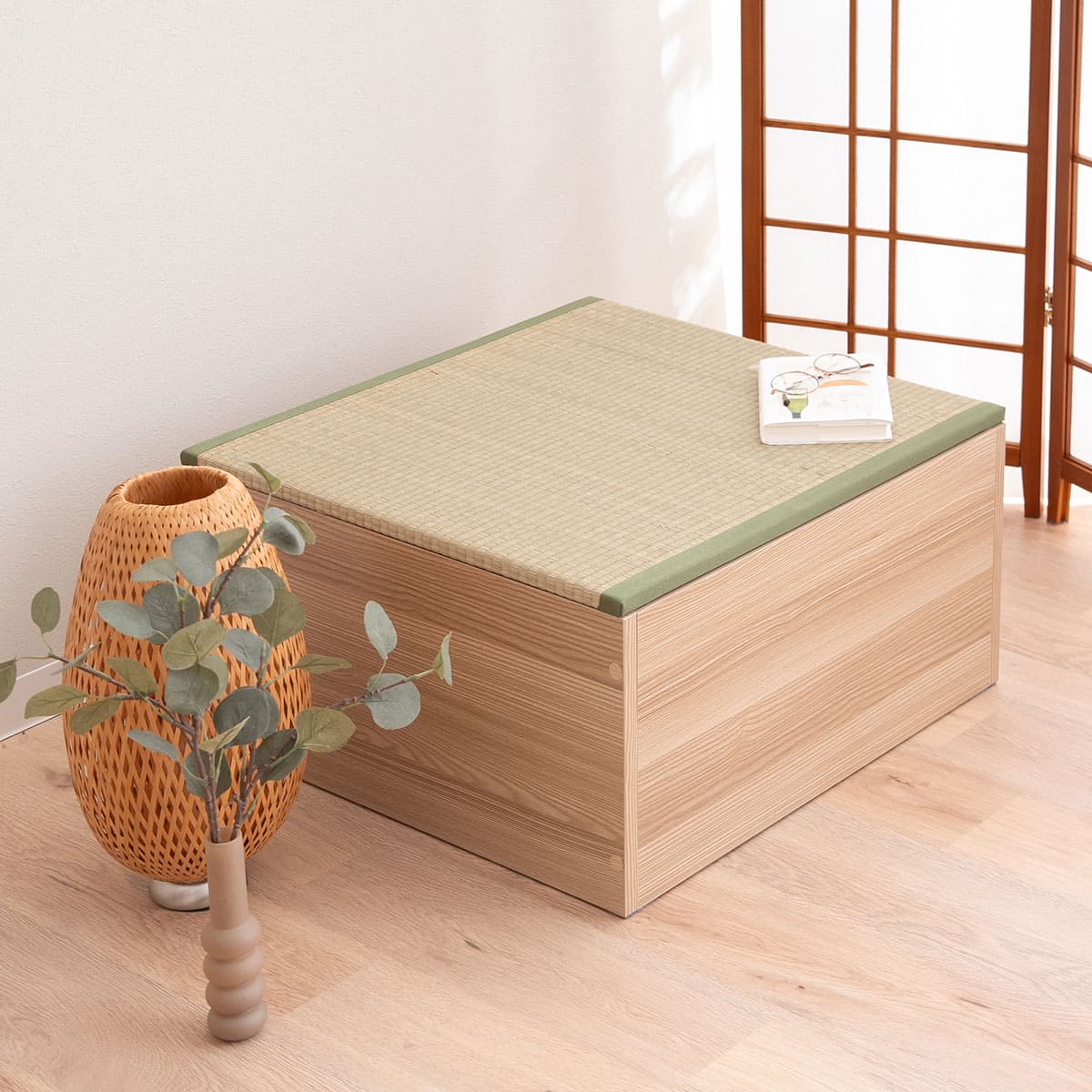 大容量 畳ユニット 幅60cm 幅120cm 長方形 正方形 天然い草 桐すのこ 畳収納ユニット ユニット畳 小上がり 高床式 置き畳 畳収納 スツール ボックス ベッド japandi 立川ショールーム体験可