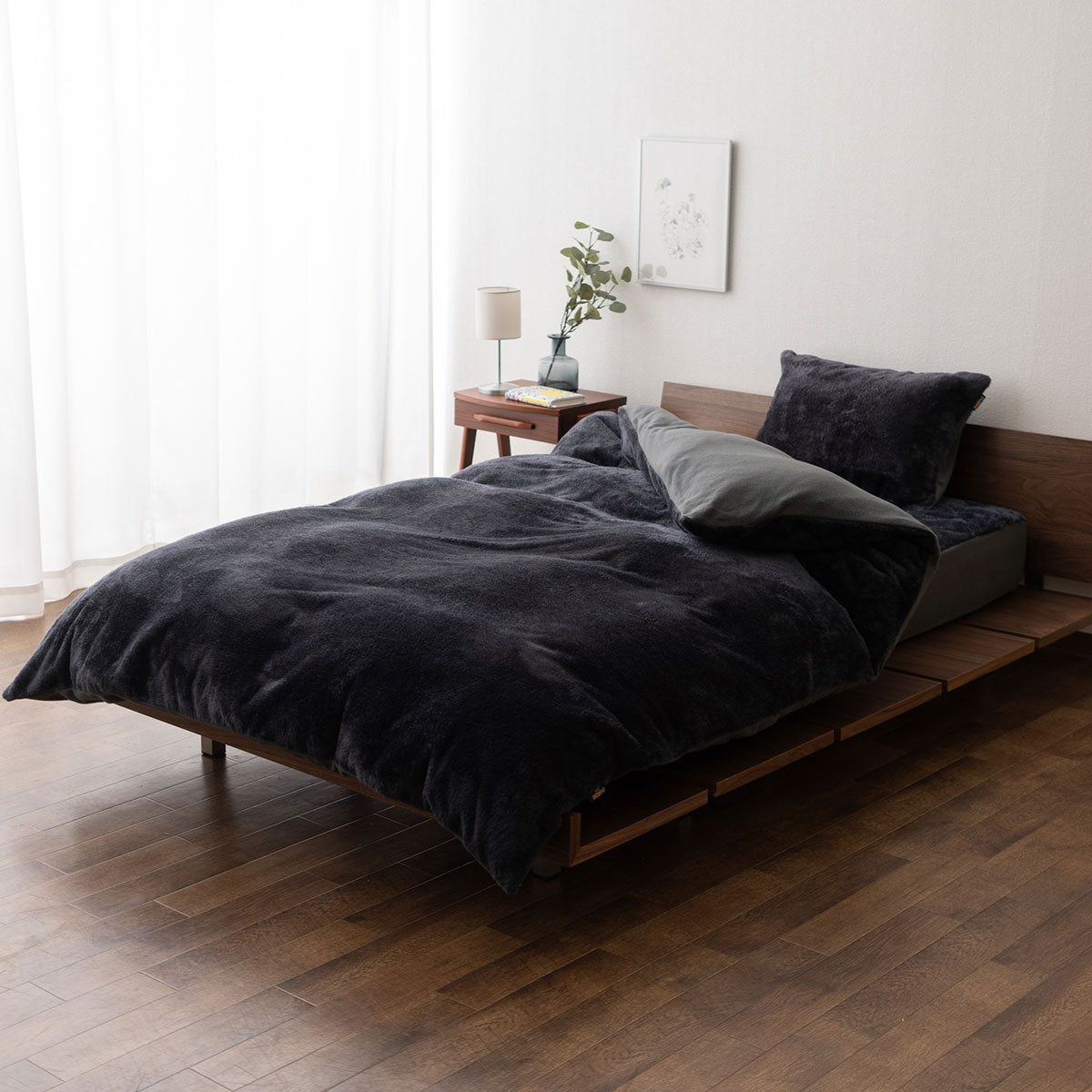 ベッド用カバーセット 3点セット 4点セット 極暖 +2℃ 吸湿発熱 あったか 秋 冬 防寒対策 寒さ対策 冷え対策 キング (掛け布団カバー/ボックスシーツ/枕カバー)