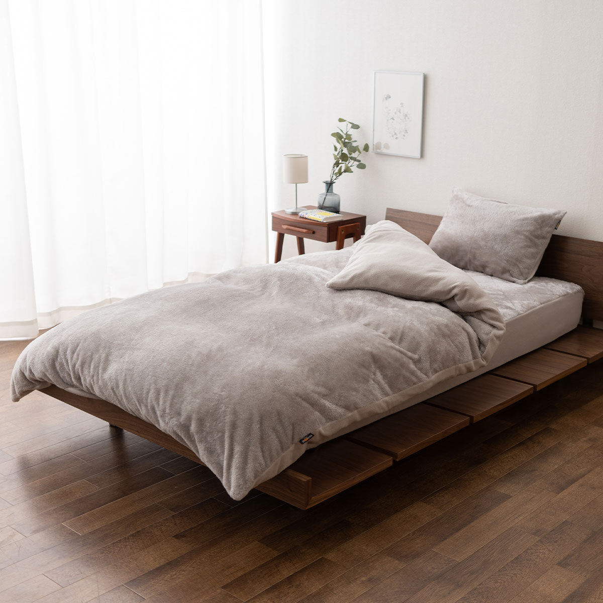 ベッド用カバーセット 3点セット 4点セット 極暖 +2℃ 吸湿発熱 あったか 秋 冬 防寒対策 寒さ対策 冷え対策 キング (掛け布団カバー/ボックスシーツ/枕カバー)