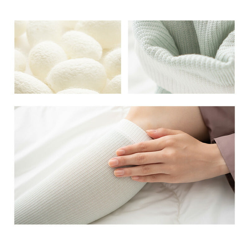 おやすみ ふくらはぎサポーター 2枚組 日本製 肌側シルク100% 着圧 加圧 保温 保湿 むくみ リンパ 寝ながら 美脚ケア フットケア ナイトケア