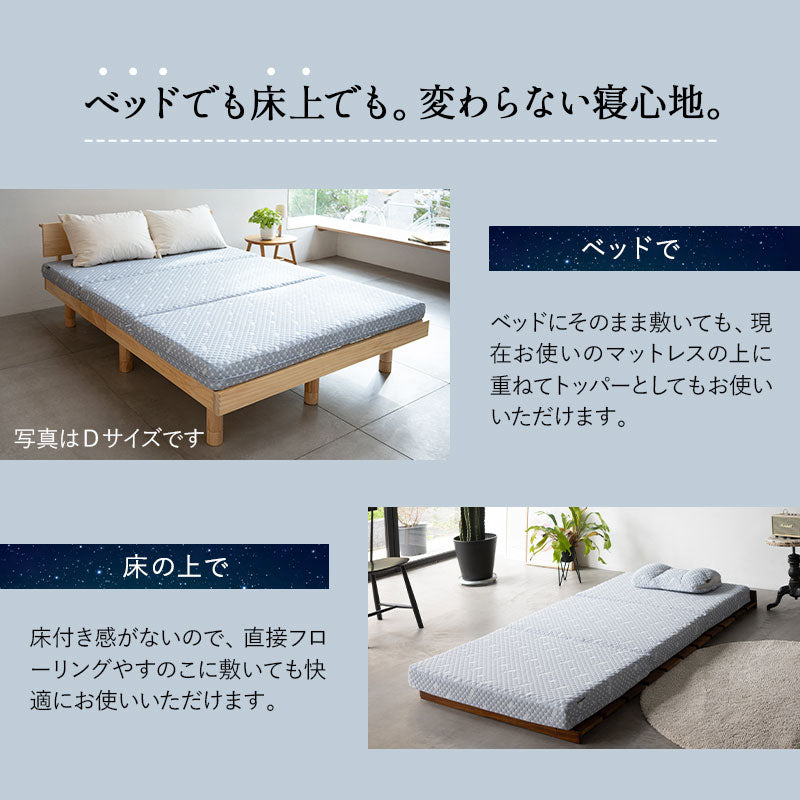 高反発 三つ折りマットレス クイーンサイズ プロファイル加工 豊富なサイズ展開 LUXE リュクス