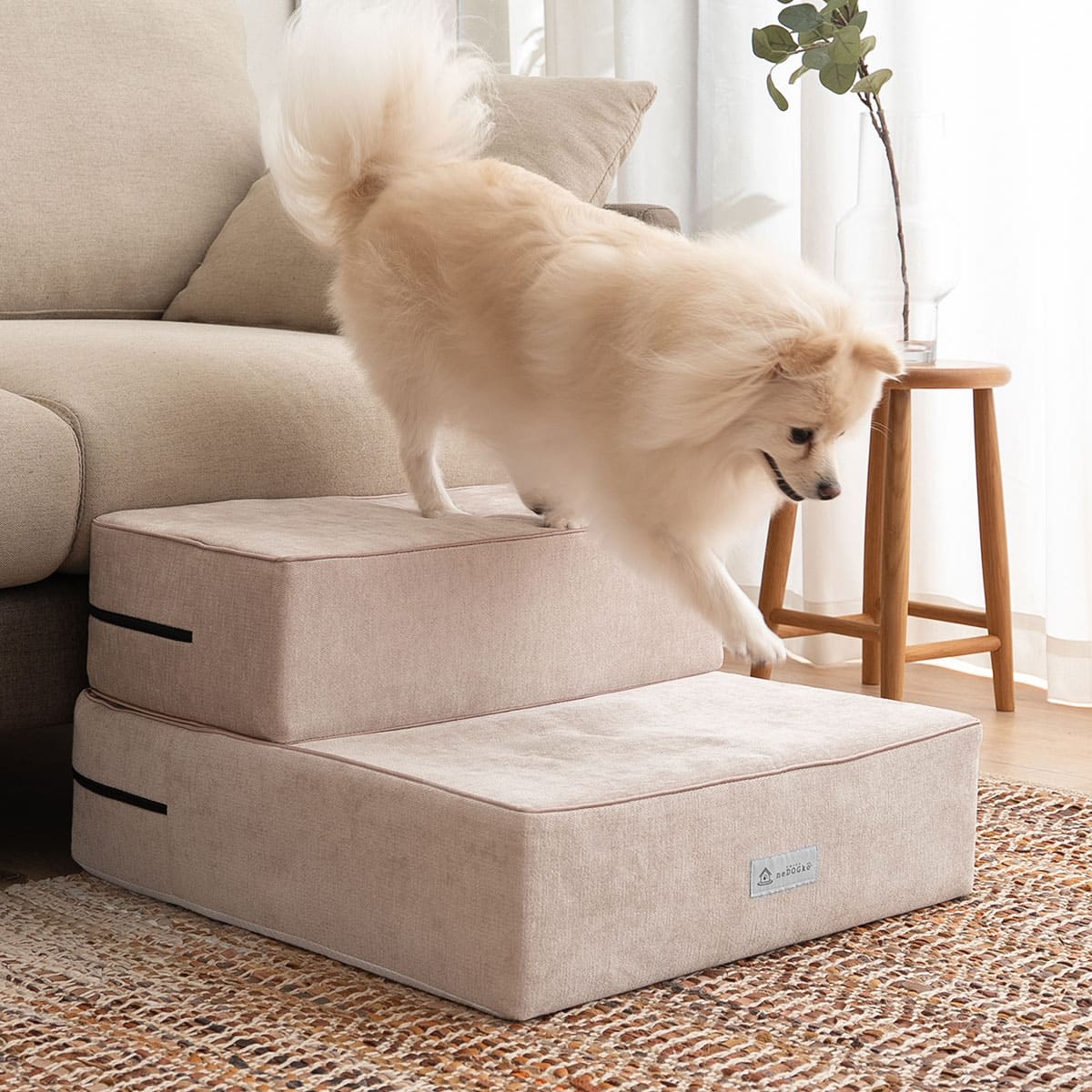 ドッグステップ 犬用ステップ 幅55cm ワイドタイプ 小型犬 パピー シニア 折りたたみ ステップ スロープ 階段 踏み台 高齢犬 犬用 ペット用 ペットステップ ペットスロープ 段差解消 ケガ防止 介護用品 ペット用品