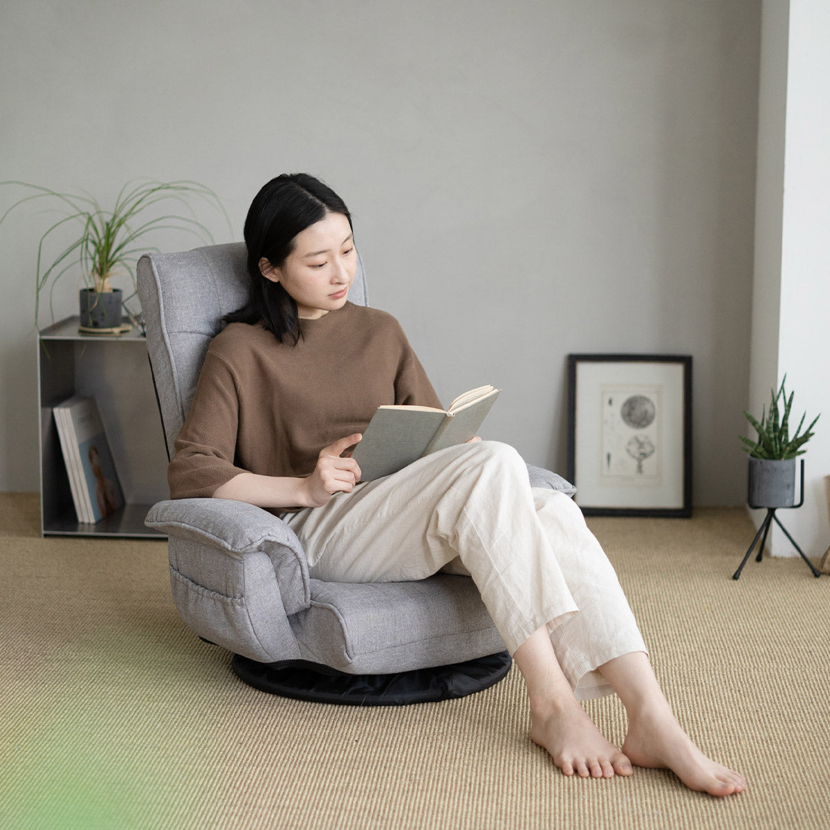 ポケットコイル 回転座椅子 座椅子 レバー式 リクライニング へたりにくい 回転式 肘付き ハイバック 一人用 一人掛け リクライニングチェア 回転チェア