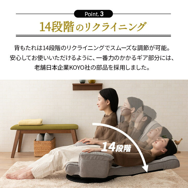 ポケットコイル 回転座椅子 座椅子 レバー式 リクライニング へたりにくい 回転式 肘付き ハイバック 一人用 一人掛け リクライニングチェア 回転チェア