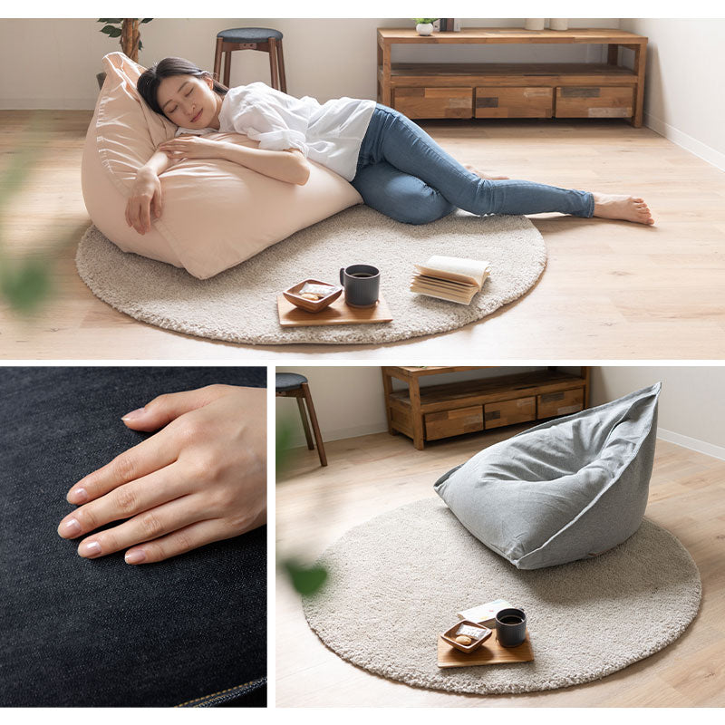 姿勢をしっかり支えるソファ 日本製 1人掛け ビーズクッション ビーズソファ 背もたれ 三角 座椅子