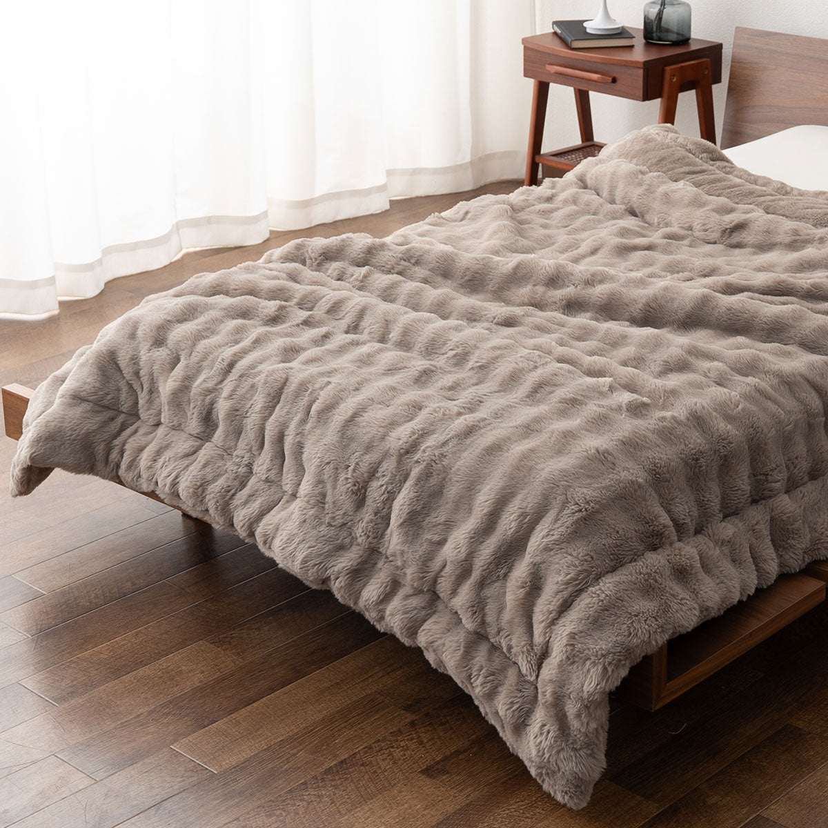 2枚合わせ毛布 二枚合わせ毛布 ふわふわタイプ シングル ダブル クイーン ケット 掛け布団 掛布団 ラビットファー リバーシブル 極暖 +4℃ 吸湿発熱 あったか 秋 冬 防寒対策 寒さ対策 冷え対策