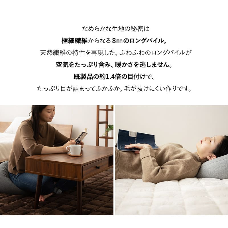 ラグ ラグマット 130×190cm カーペット 絨毯 敷きパッド 極暖 +4℃ 吸湿発熱 あったか 秋 冬 防寒対策 寒さ対策 冷え対策 長方形 約1.5畳 コンパクト