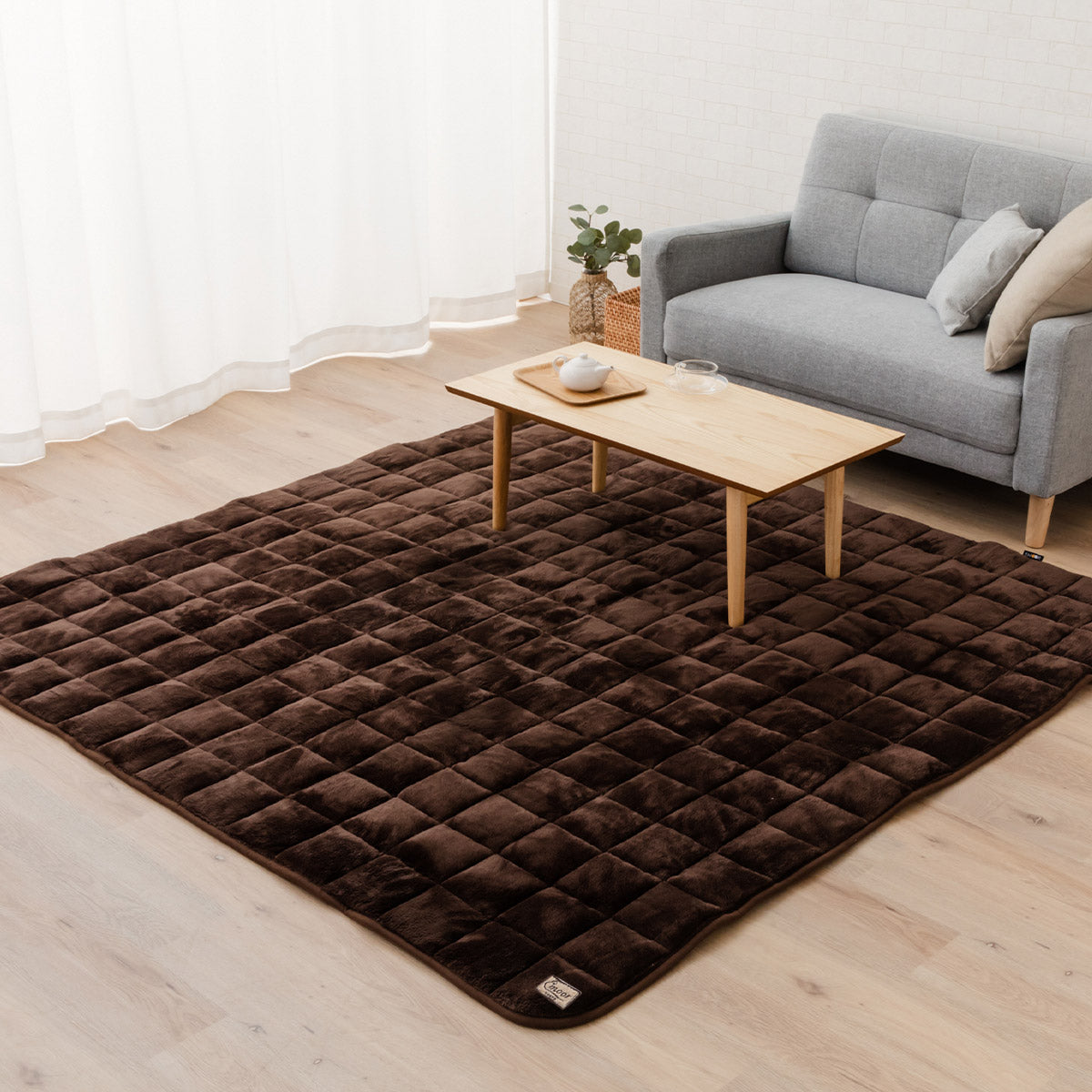 ラグ ラグマット 190×190cm カーペット 絨毯 敷きパッド 極暖 +4℃ 吸湿発熱 あったか 秋 冬 防寒対策 寒さ対策 冷え対策 正方形 約2畳