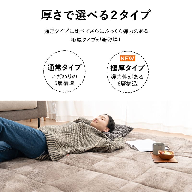 ラグ ラグマット 190×240cm カーペット 絨毯 敷きパッド 極暖 +4℃ 吸湿発熱 あったか 秋 冬 防寒対策 寒さ対策 冷え対策 長方形 約3畳 大判 大きい
