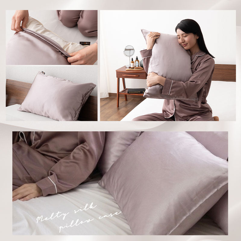 枕カバー 43×63cm 天然シルク100% ピロケース まくらカバー 最高級6Aランク シルク 絹 ファスナー式 美髪 艶髪 美肌 美容 ヘアケア スキンケア