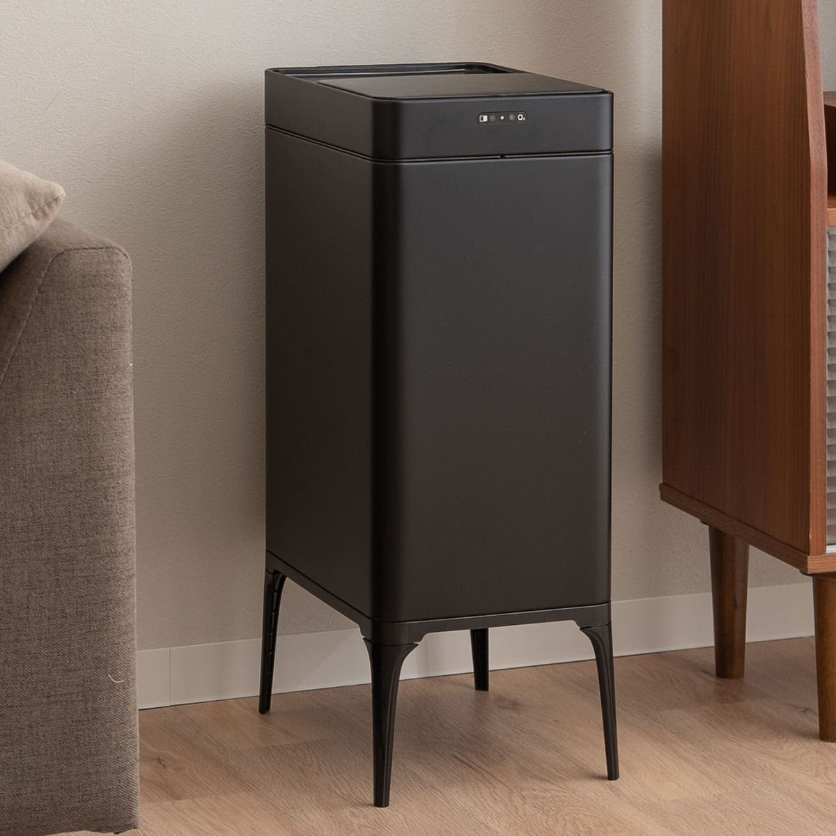 オゾン消臭機能付 電動 ダストボックス 22L 30L ゴミ箱 自動開閉 スライド式 人感センサー付き 脚付き リビング用 分別用