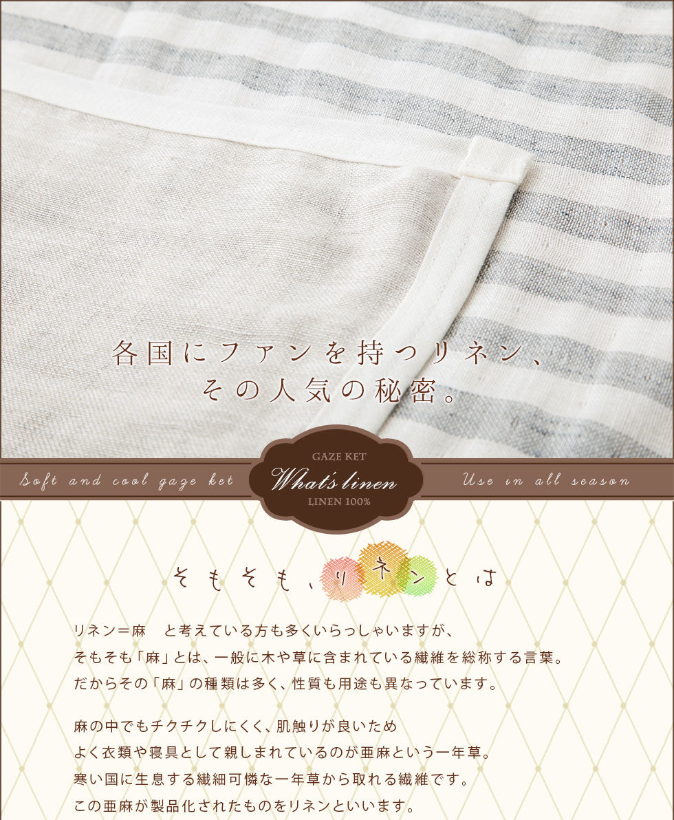 3重ガーゼケット シングルサイズ 『レイチェルボーダー』