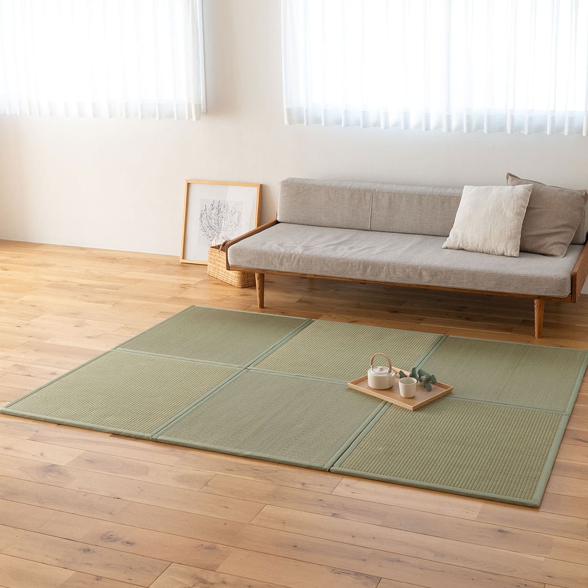 畳マット い草マット 幅70cm 正方形 4枚セット 6枚セット 天然い草 防カビ 消臭 空気洗浄 湿度調整 吸汗 滑り止め付き マット ラグ 敷物 下敷き 軽量 コンパクト 洋室 和室 敷くだけ
