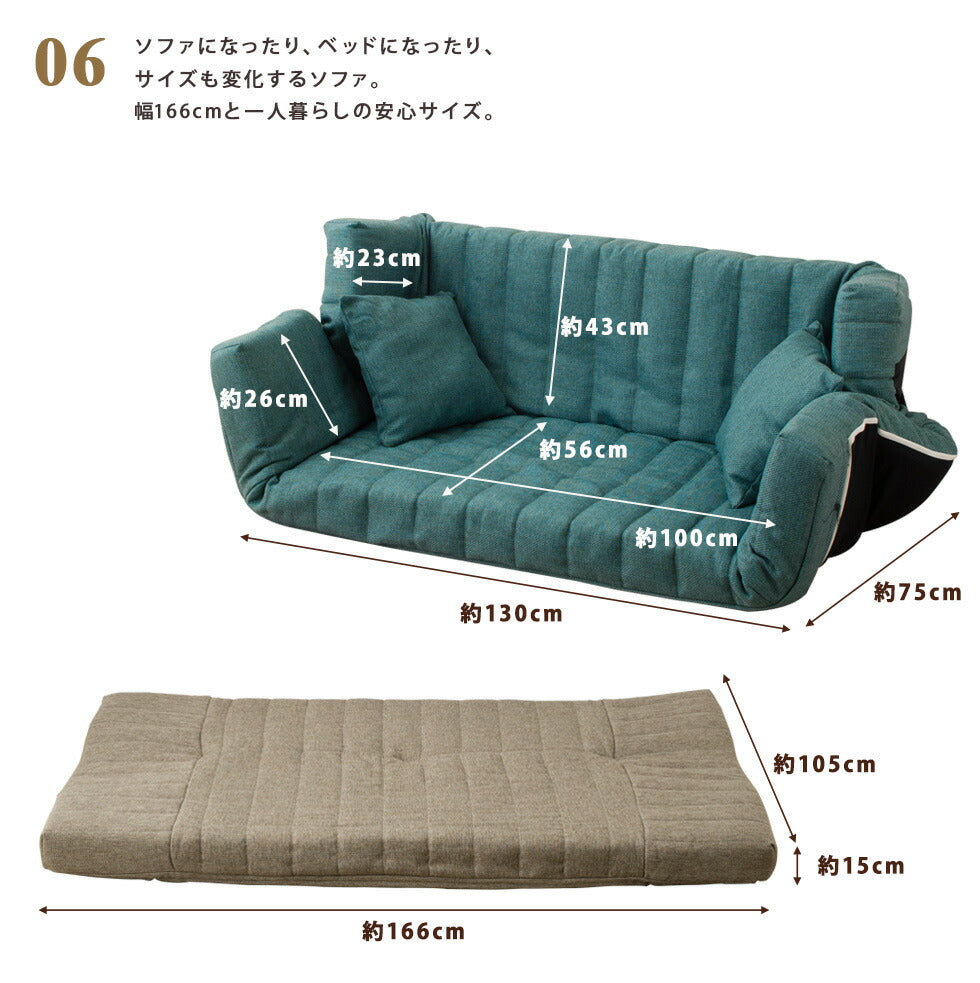 マルチリクライニングソファ 低反発