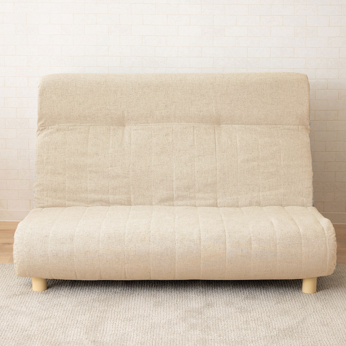 低反発リクライニングソファ 2人用 フロアソファ ハイバック~フラット 脚付き