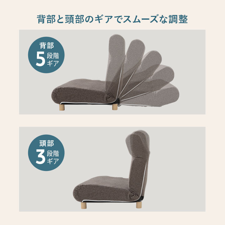 低反発リクライニングソファ 2人用 フロアソファ ハイバック~フラット 脚付き