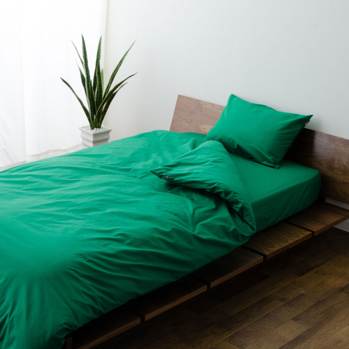 布団カバー 4点セット ダブルサイズ ベッド用 日本製 綿100% 抗菌・防臭・防ダニ (掛け布団カバー・ボックスシーツ・ピロケース×2)