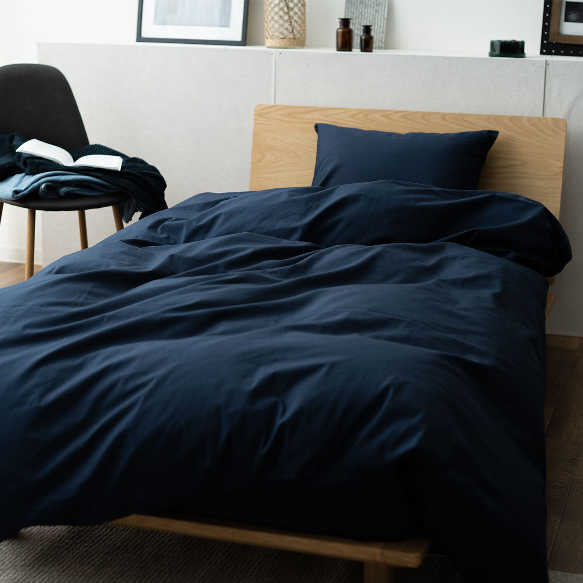 布団カバー 3点セット シングルサイズ ベッド用 日本製 綿100% 抗菌・防臭・防ダニ (掛け布団カバー・ボックスシーツ・ピロケース)