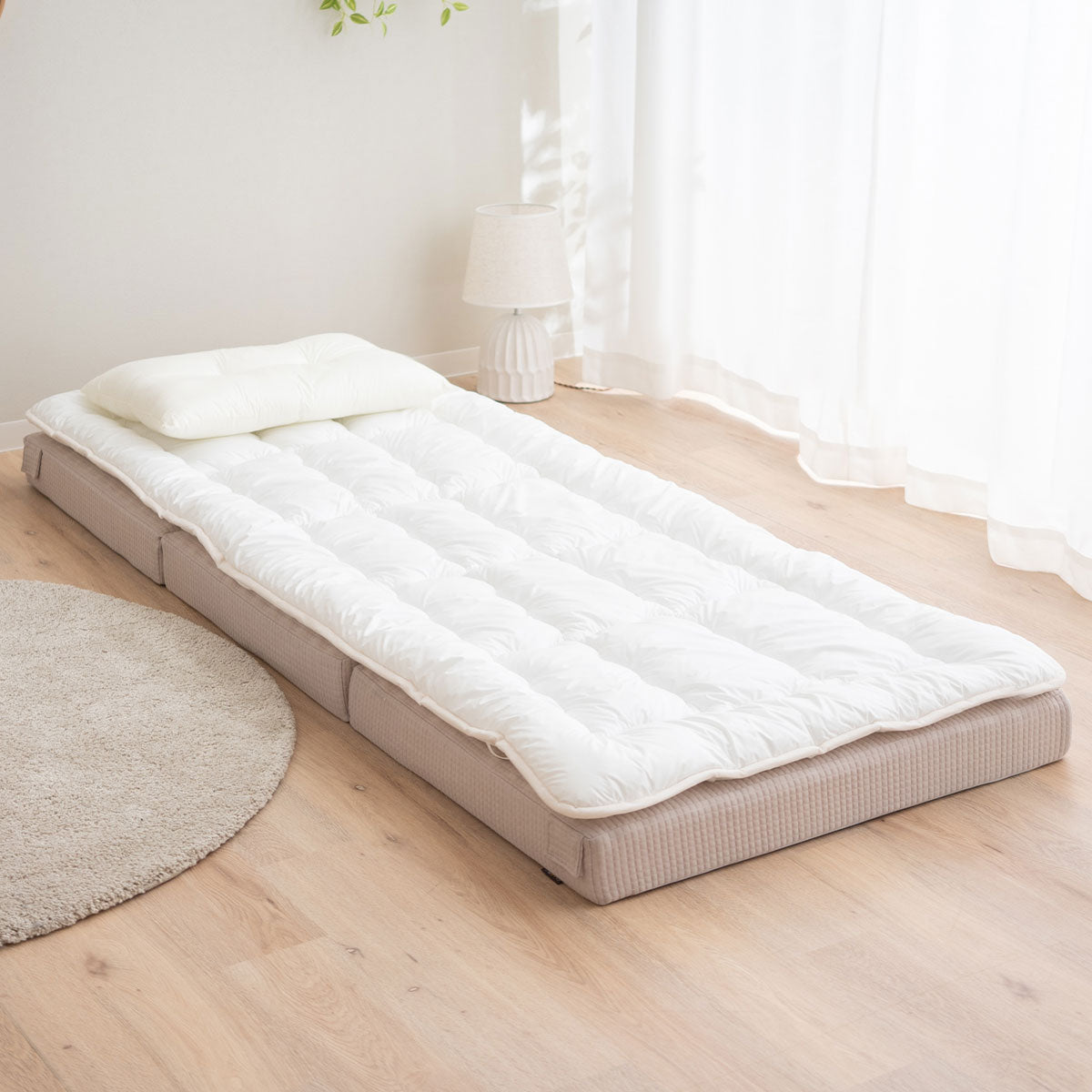 ファミリーマットレス専用 極厚 敷きパッド セミシングル 幅80cm 日本製 抗菌・防臭・防ダニ 四隅ゴムバンド付き