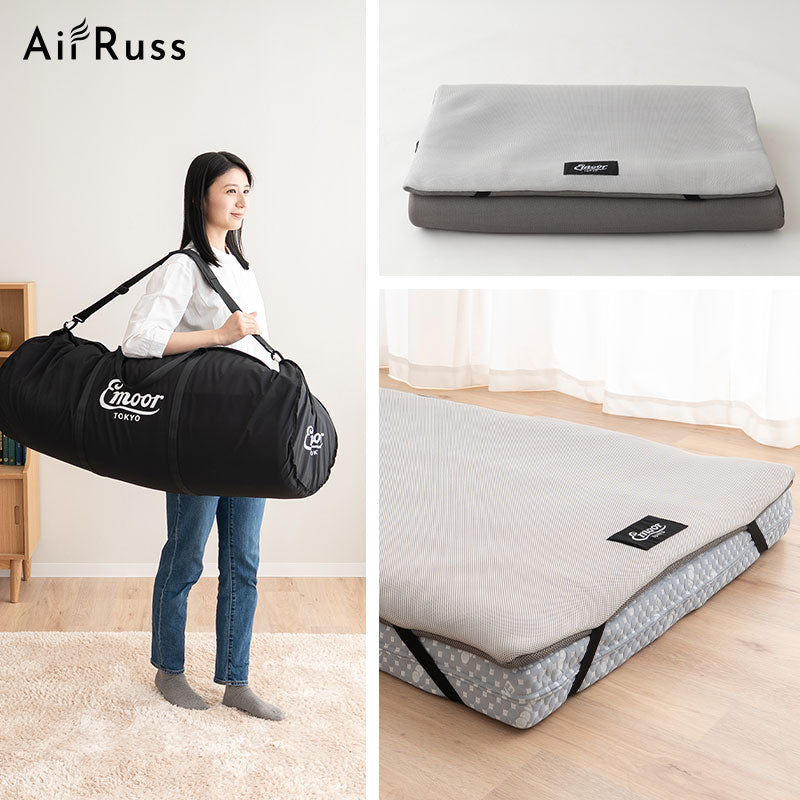 トッパー オーバーレイ ロールマットレス ポータブルマットレス 丸洗い可能 収納バッグ付き ロール式 寝心地改善 中材のヘタりはドライヤーの温風で復元可能