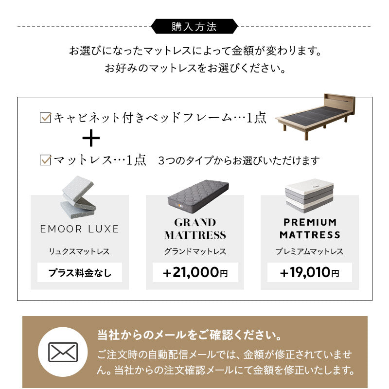 居間になる畳ベッド 選べるマットレス 2点セット( #102 ステージフレーム キャビネットタイプ ) ダブル