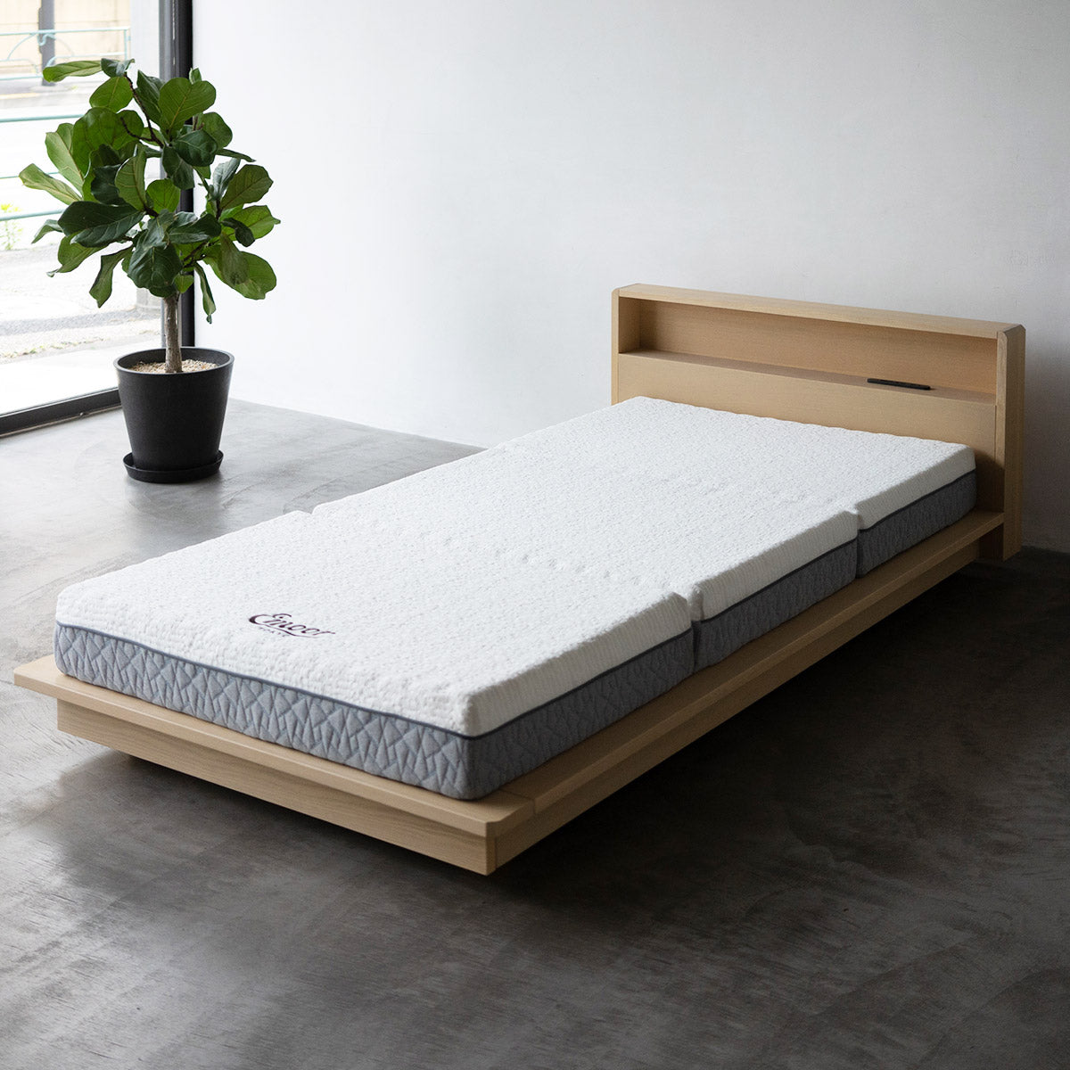 居間になる畳ベッド 選べるマットレス 2点セット( #102 ステージフレーム キャビネットタイプ ) ダブル