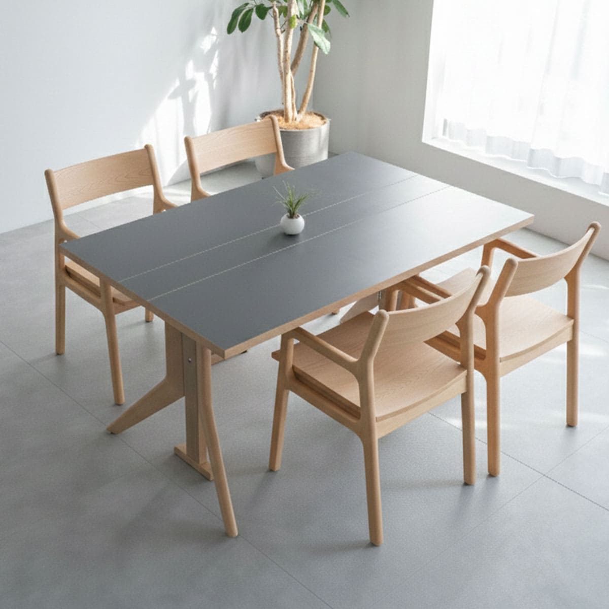 バタフライテーブル5点セット ダイニングセット 幅135cm 折りたたみ バタフライ 長方形 角型 4人掛け ダイニングテーブル ダイニングチェア 食卓用 リビング ダイニング 食事 ワーク 作業 PC リビング学習 勉強 学習 宿題 広がる暮らし クラット