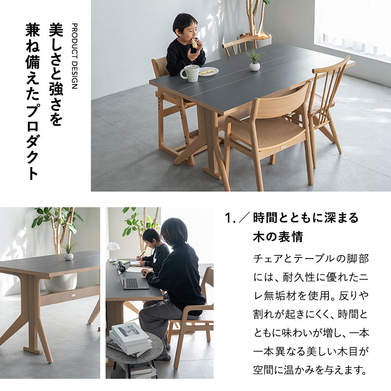 バタフライテーブル5点セット ダイニングセット 幅135cm 折りたたみ バタフライ 長方形 角型 4人掛け ダイニングテーブル ダイニングチェア 食卓用 リビング ダイニング 食事 ワーク 作業 PC リビング学習 勉強 学習 宿題 広がる暮らし クラット