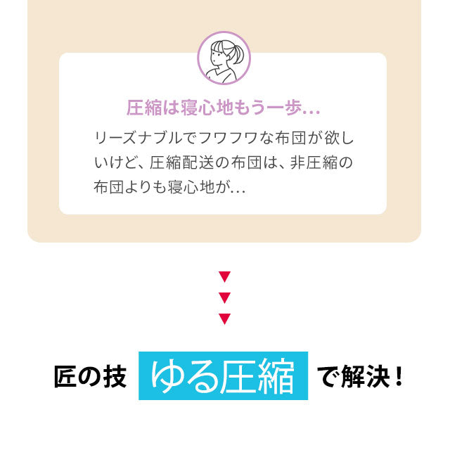 日本製 布団3点セット シングル (掛け布団・敷き布団・枕) 抗菌 防臭 防ダニ 掛け敷き枕 組布団 ゆる圧縮