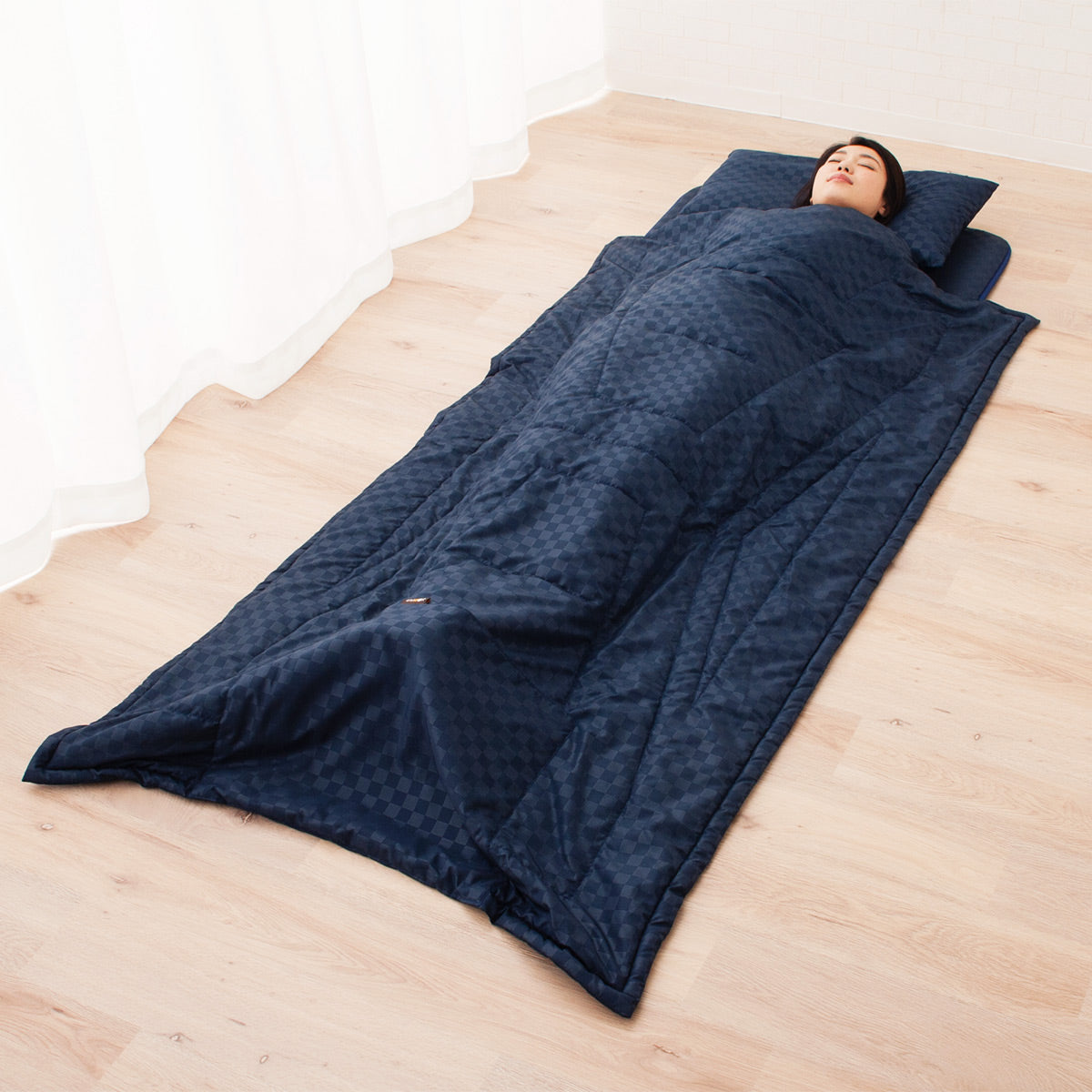 スーパーウルトラコンパクト 布団3点セット セミシングル (掛け布団・敷き布団・収納ケース) 折りたたみ 掛け敷き コンパクト 省スペース