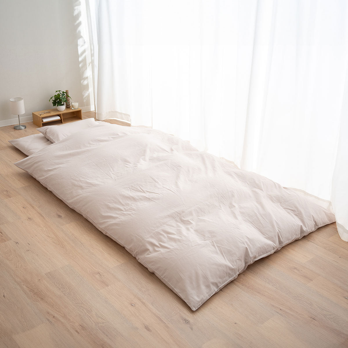 布団カバー 4点セット ダブルサイズ 和布団用 日本製 綿100% 無地 (掛け布団カバー・敷き布団カバー・ピロケース×2)