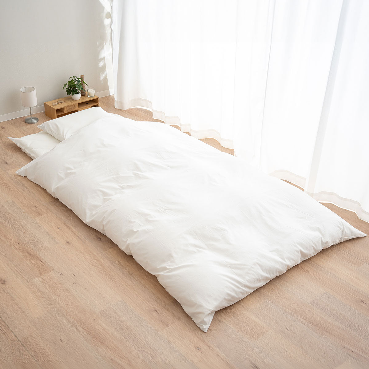 布団カバー 3点セット セミダブルサイズ 和布団用 日本製 綿100% 無地 (掛け布団カバー・敷き布団カバー・ピロケース)
