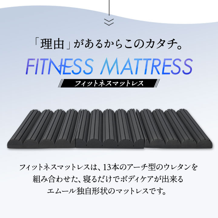 フィットネスマットレス シングルサイズ 三つ折り 折りたたみ 高反発ウレタン 体圧分散 ボディケア ストレッチ