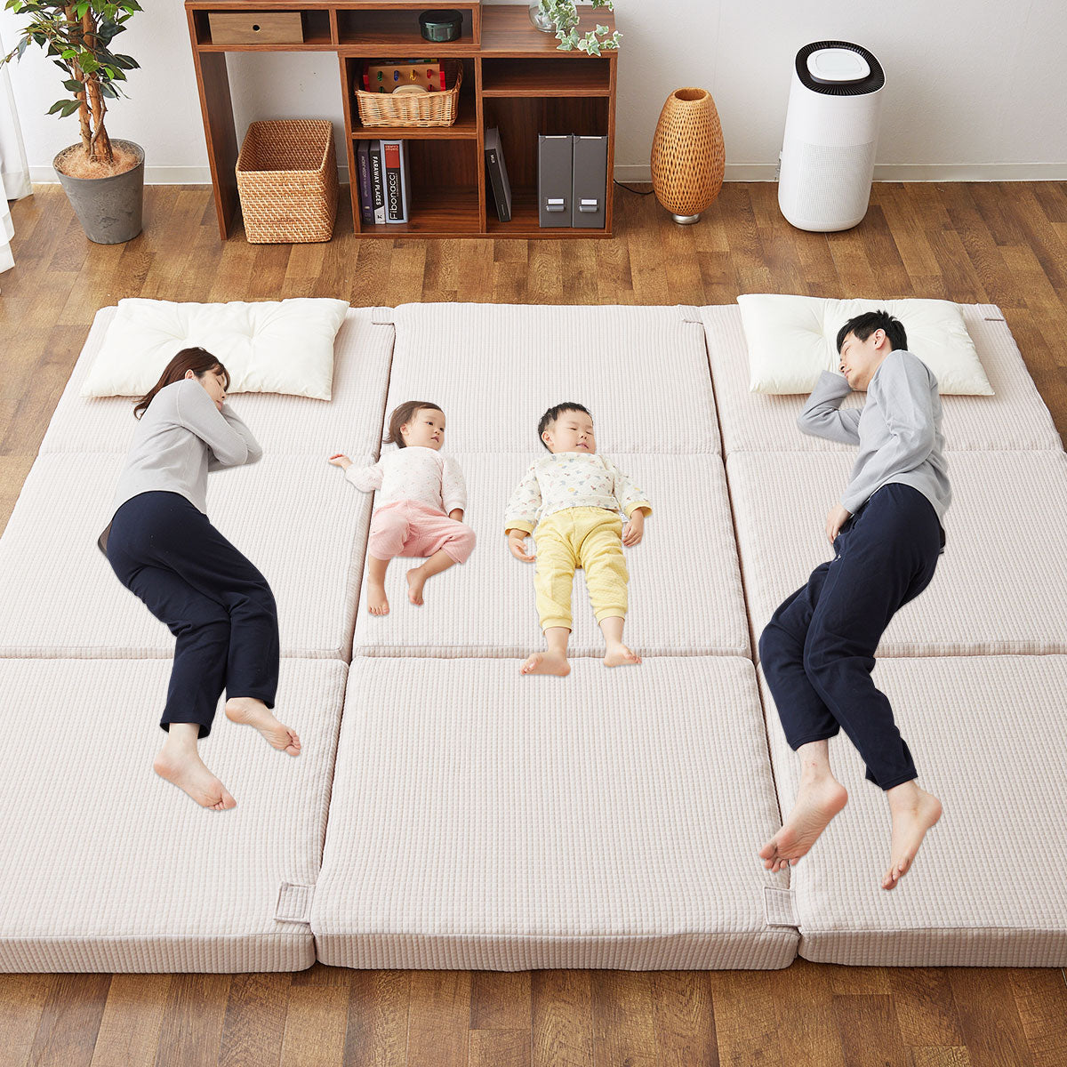 ファミリーマットレス 連結可能 選べる5サイズ 三つ折り 折りたたみ 高反発ウレタン 家族 子供 ワイド 大きいサイズ ファミリーサイズ