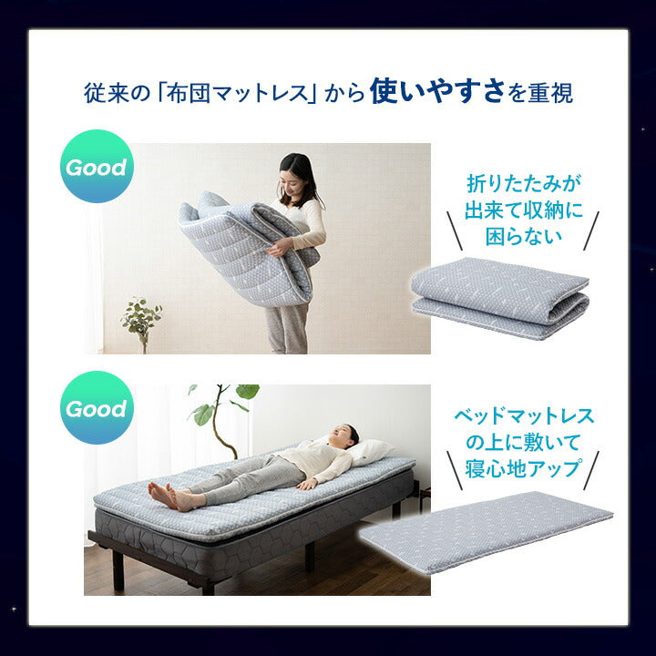 布団マットレス2 クイーンサイズ 高反発ウレタン 綿入り特殊カバー採用