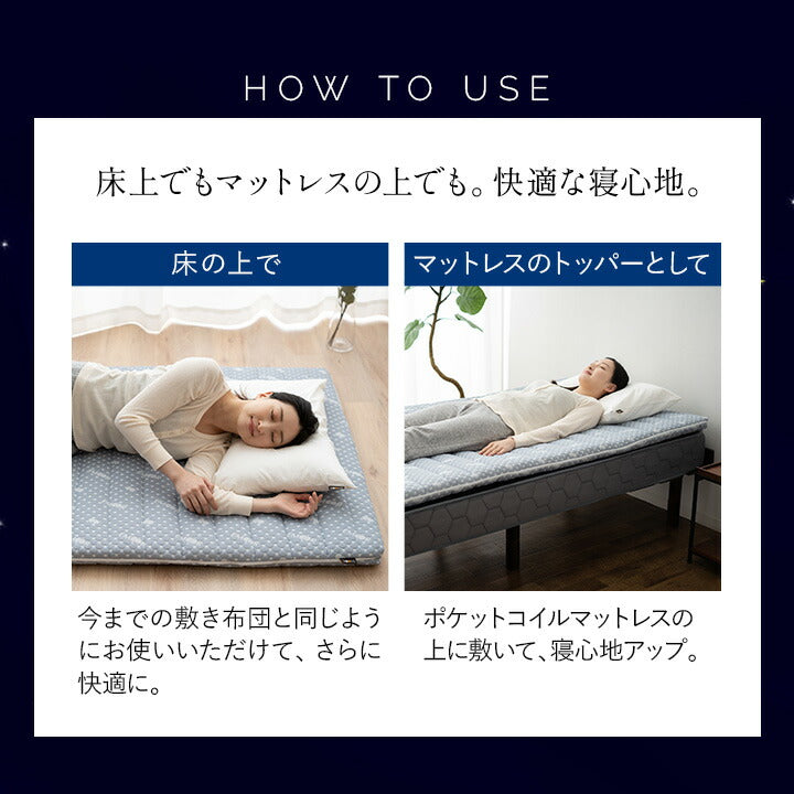 布団マットレス2 クイーンサイズ 高反発ウレタン 綿入り特殊カバー採用