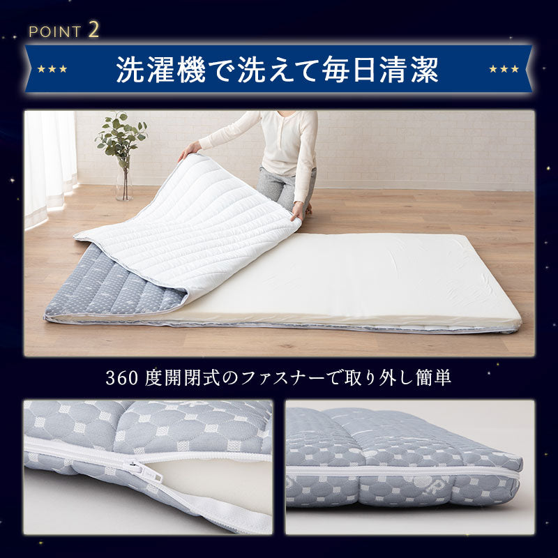 布団マットレス2 シングルサイズ 収納バンド付き 高反発ウレタン 洗える わた入り特殊カバー採用 FUTONマットレス ふとんマットレス