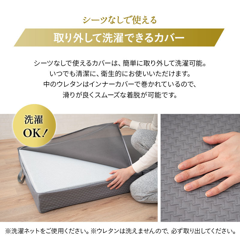 コンパクトマットレス 65×180cm 80×180cm コンパクトサイズ ごろ寝サイズ 三つ折り 折りたたみ 極厚 12cm 高反発 ウレタン かため 抗菌加工