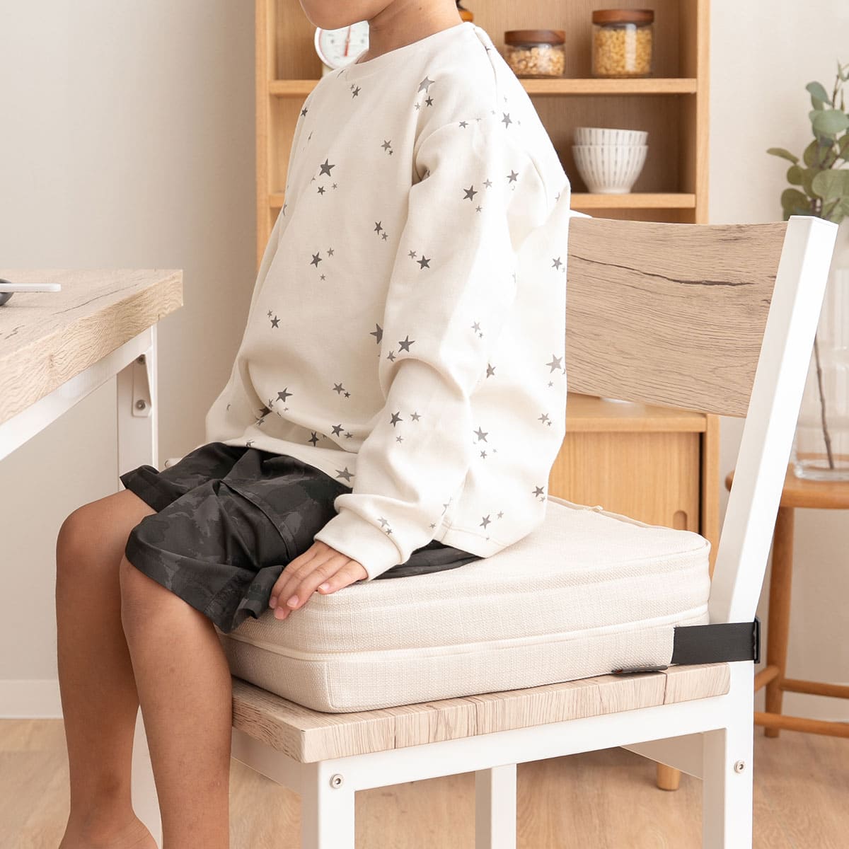 カバーも高さ調節できる お食事クッション 3段 ノーマルタイプ ソファ生地 ベルト付き 子供 キッズ ベビー キッズチェア クッション 座布団