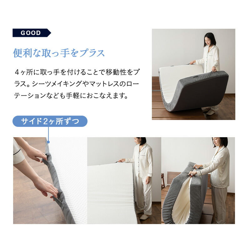 ノンコイルマットレス ウレタンマットレス 極厚 15cm 2層構造 高弾性 取っ手付き ホテルライク シングルサイズ ダブルサイズ クイーンサイズ