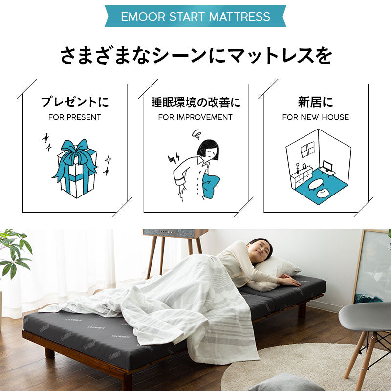 マットレス 三つ折り 丸巻き セミシングルサイズ シングルサイズ 高反発ウレタン かため 敷き布団 床対応 ベッド対応 コンパクト 省スペース