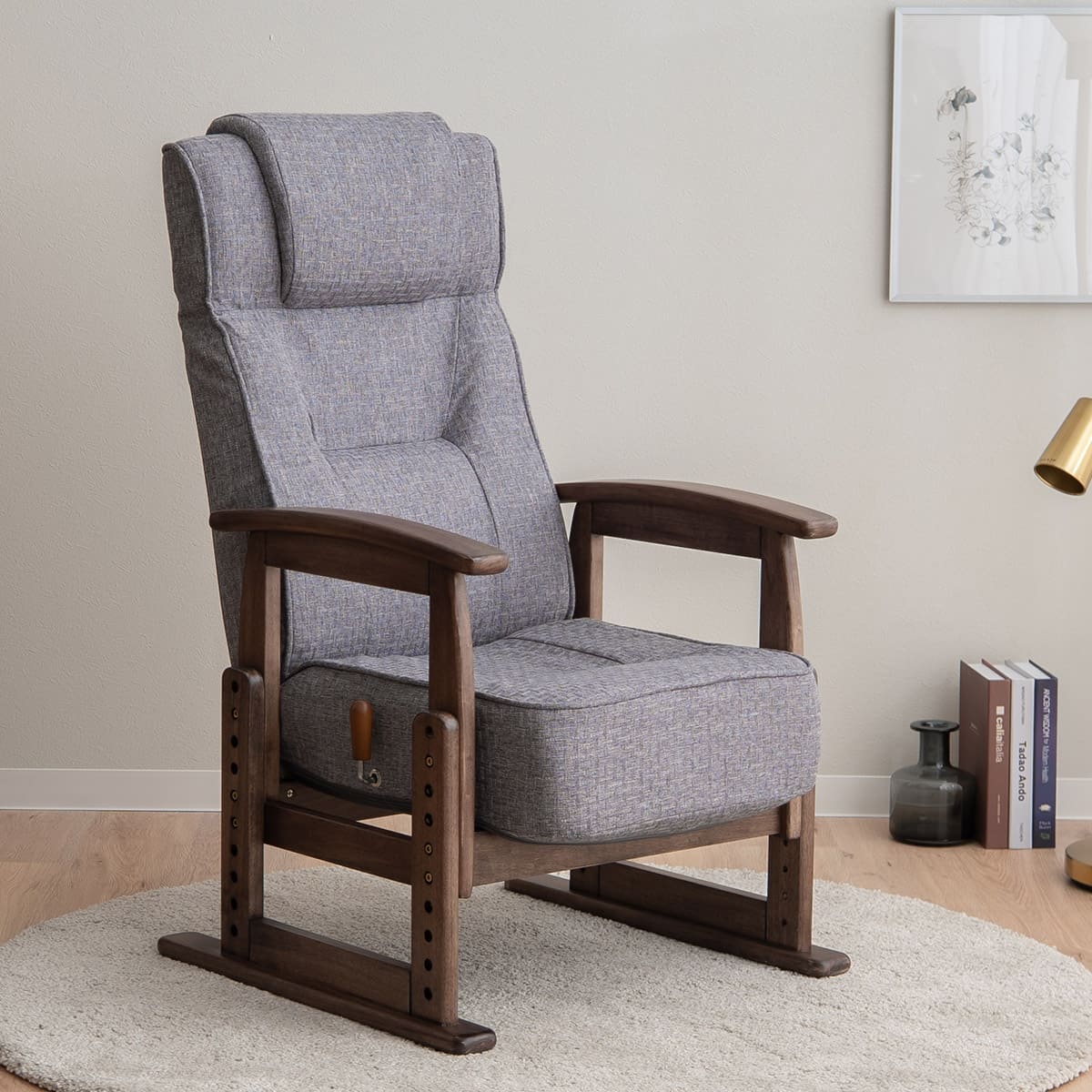 【有吉くんの正直さんぽで高評価】立ち上がりを考えた 高座椅子 「かなた」 無段階リクライニングチェア ポケットコイル 座面高調節可 ショールーム体験可 【完成品】