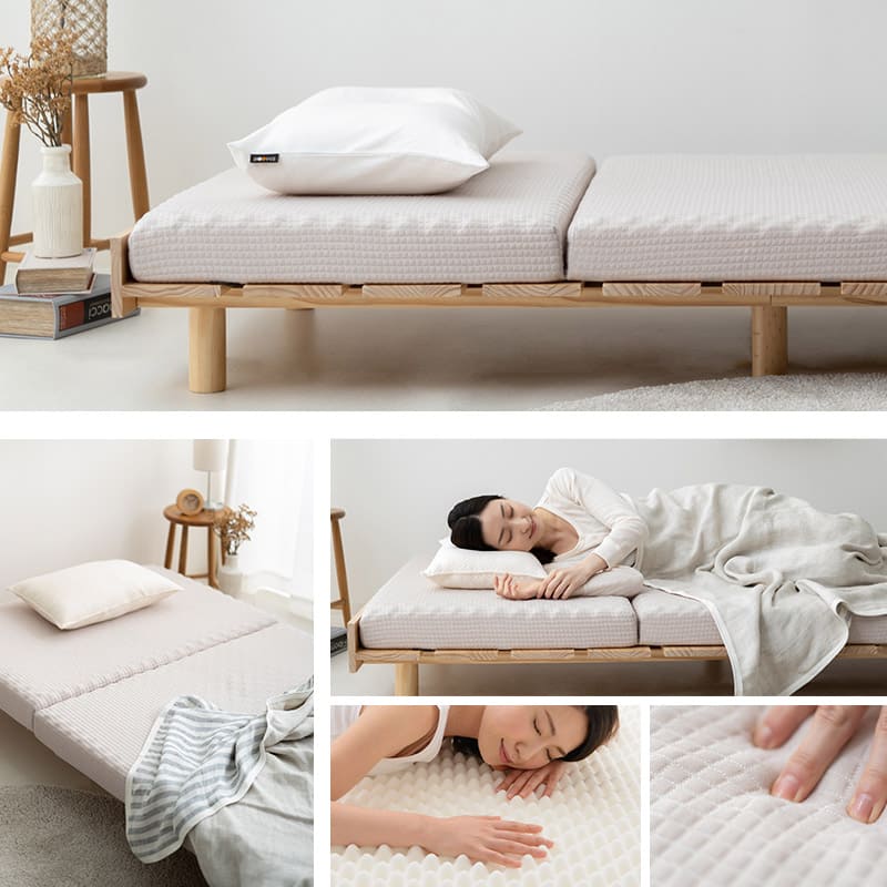 サポートマットレス 選べる4サイズ 三つ折り 折りたたみ 厚み10cm シングル セミダブル ダブル クイーン