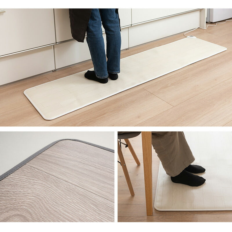 ホットキッチンマット 180×45cm 日本製 防水 抗菌 防カビ 滑り止め付き 暖房器具
