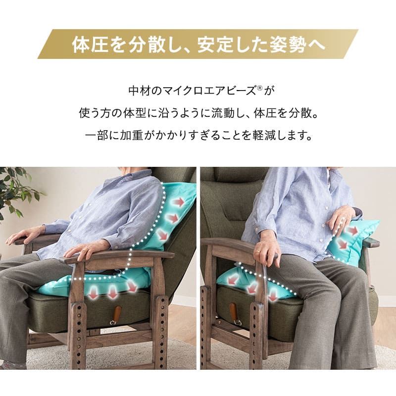 形状記憶 サポートクッション 日本製 体位保持 姿勢保持 姿勢崩れ対策 体圧分散 持ち運び可能 高座椅子用 車椅子用 介助椅子用 介護 ロコモ対策