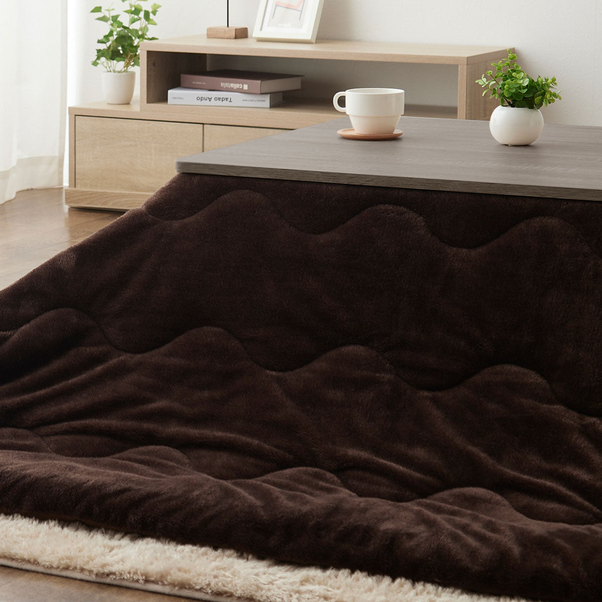 こたつテーブル+こたつ掛け布団 セット 長方形 120cm